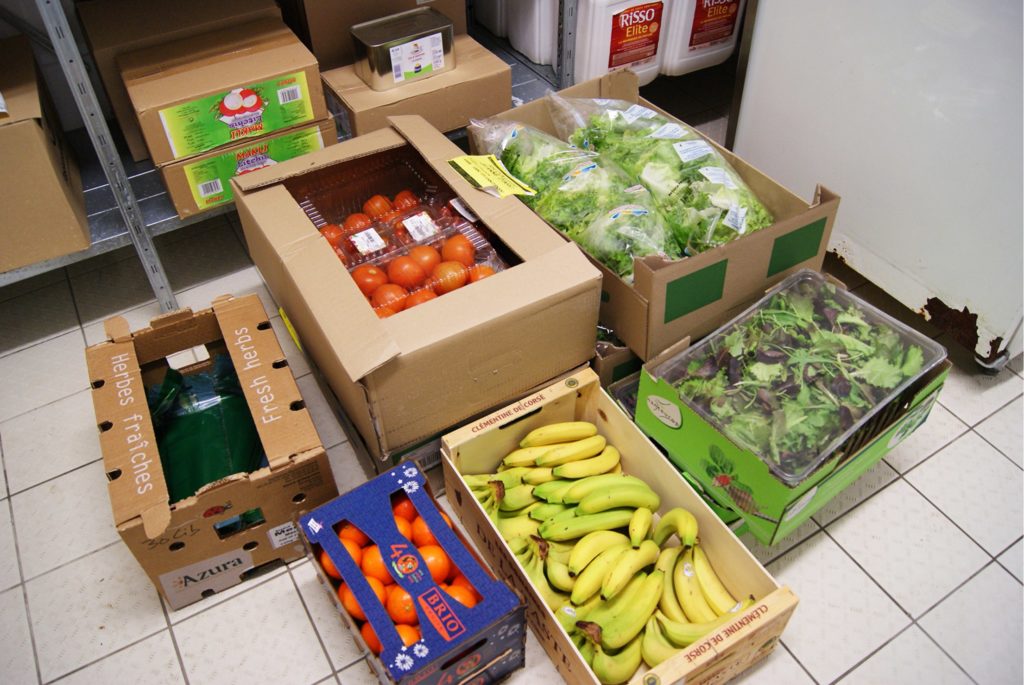 Cartons de stocks de légumes